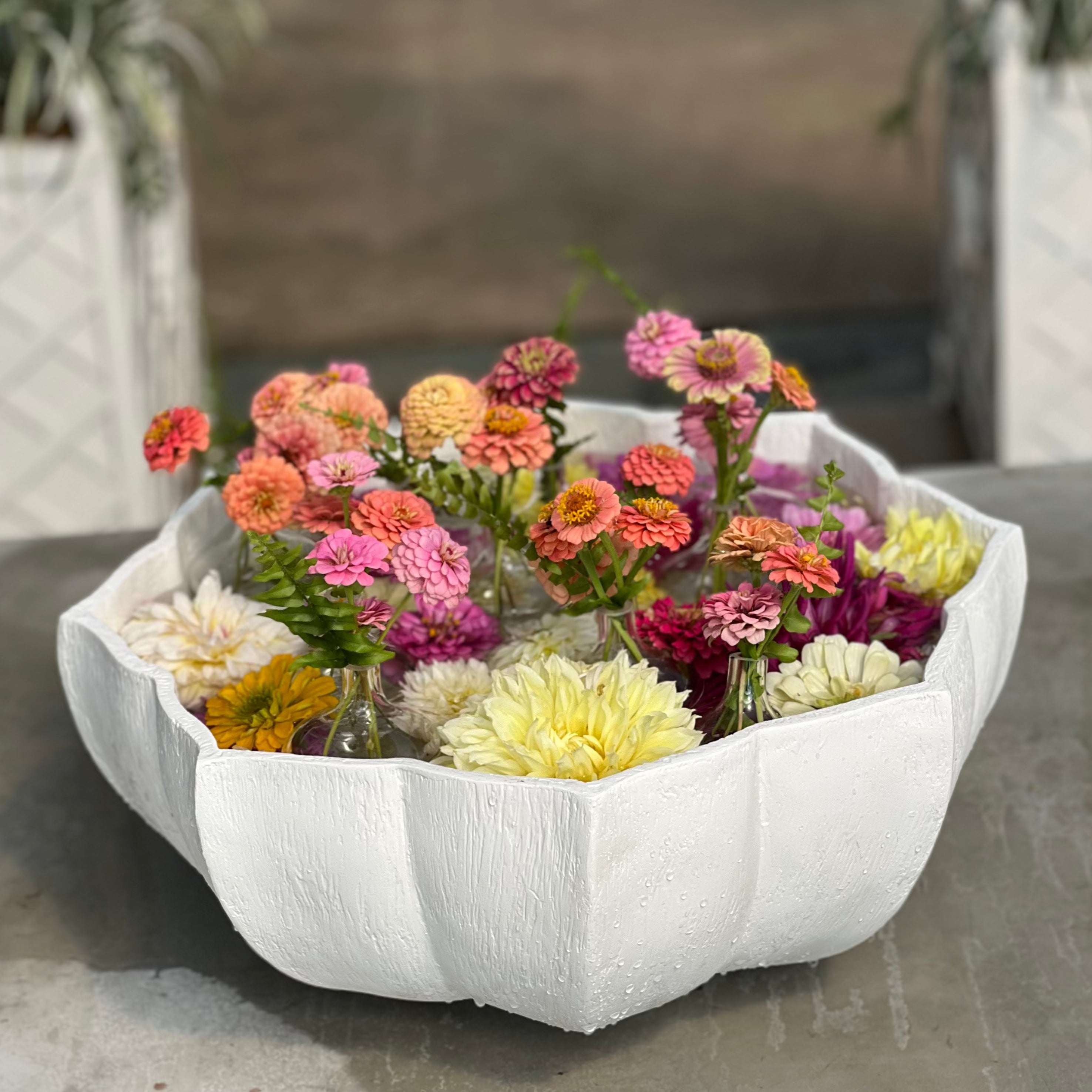 WHITE GESSO ANNA MARIA DECORATIVE BOWL