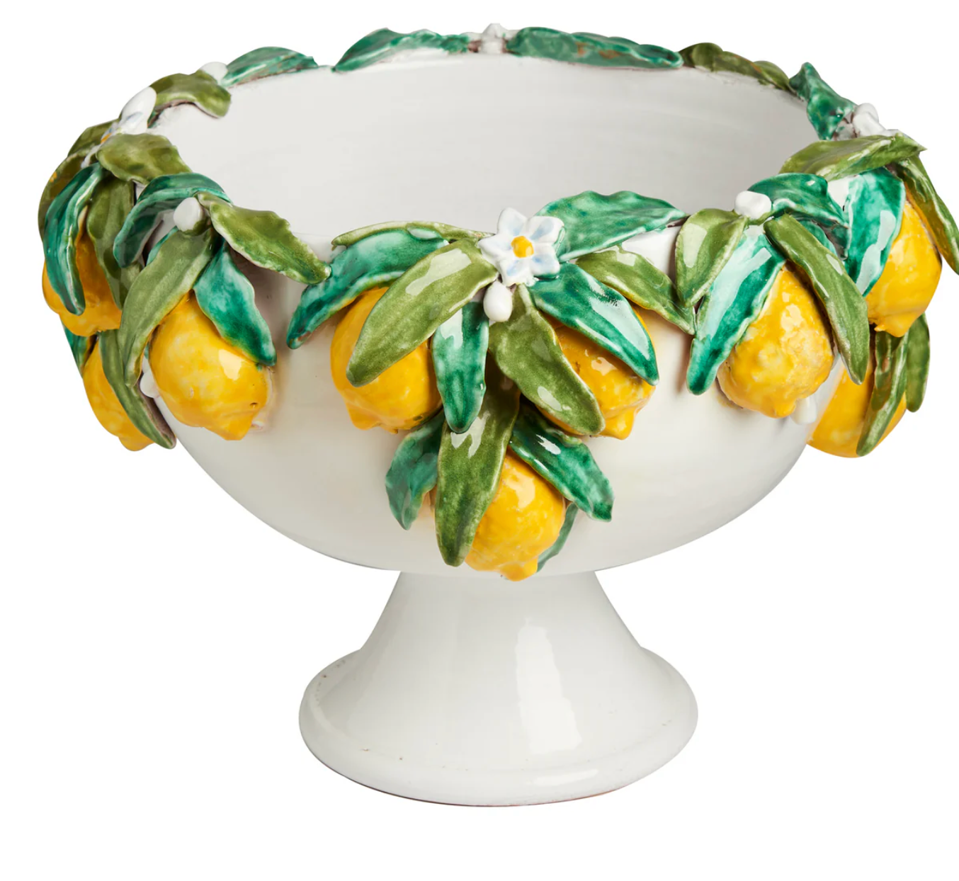 FOOTED BOWL WITH LEMONS