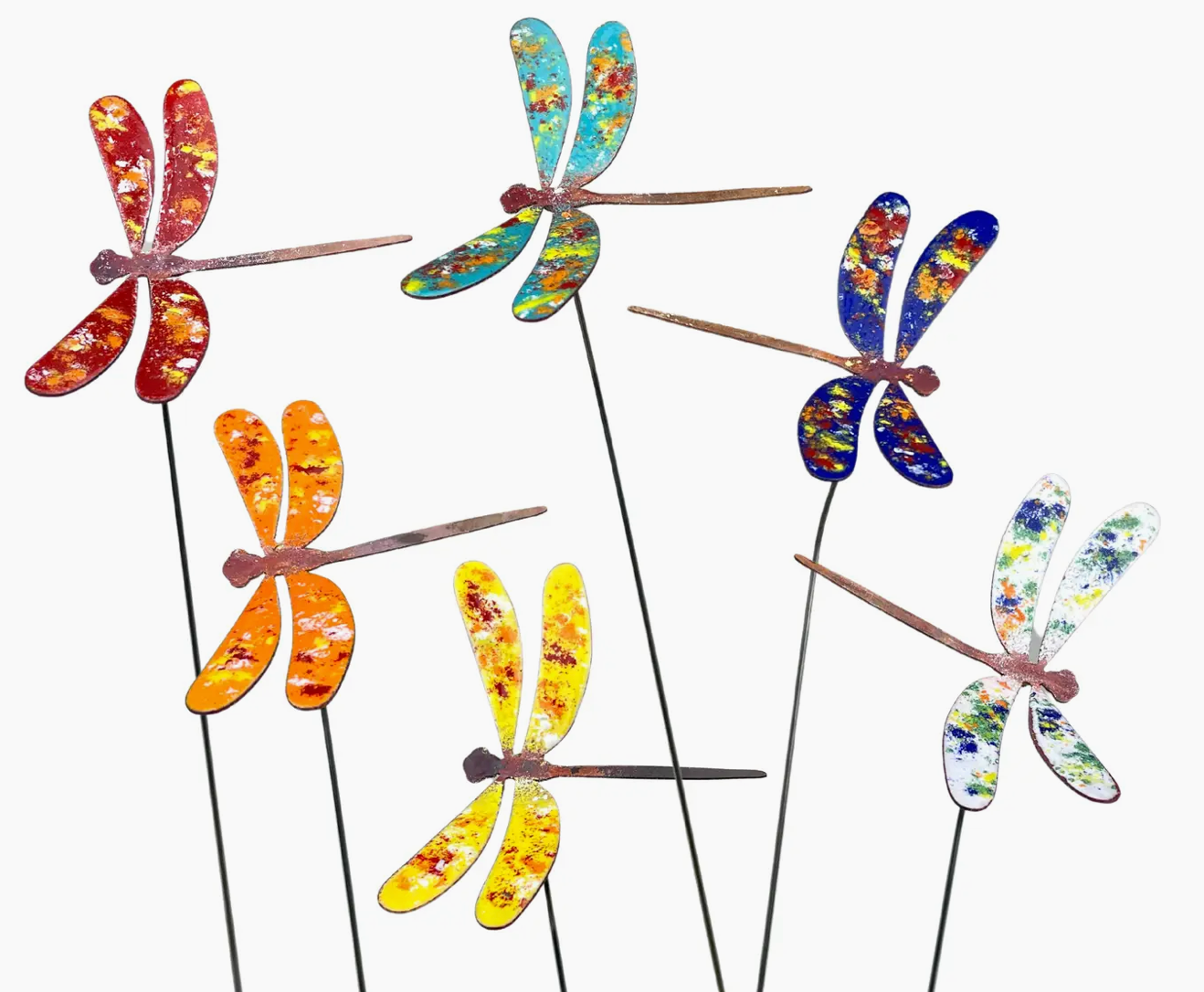SMALL ENAMELED COPPER DRAGONFLY PICK